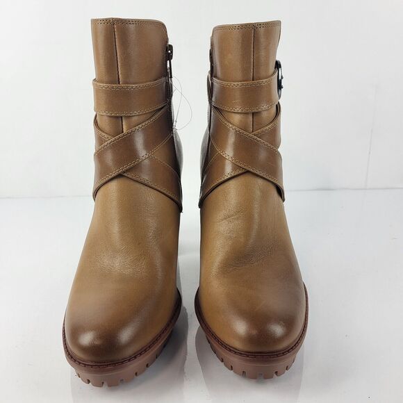 Naturalizer Lyra Boots Leather Buckle Lug Sole Heel Booties Size 10 - Picture 11 of 16